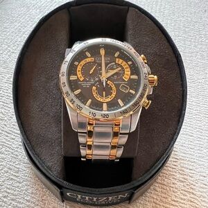 Citizen Men's Chronograph Eco-Drive Two Tone Stainless Steel Bracelet Watch 43mm